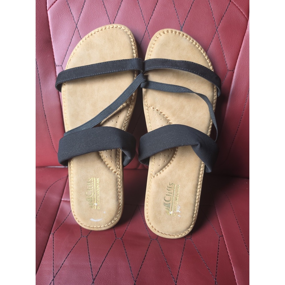 Cliffs by White Mountain Black Strap Sandals  Zise 11